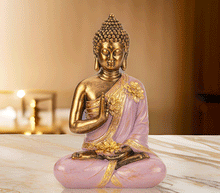 Naložite sliko v pregledovalnik galerije, buda kip buda kipec figura buda buddha  dekoracija za dom buda meditacija buda zascita meditacija abhaya mudra
