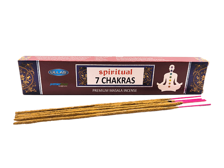 dišeče palčke ullas spiritual 7 chakras premium masala incense disece palcke ullas spiritual 7 chakras dišave disave sandalovina kadio kadila ullas spiritual 7 chakras